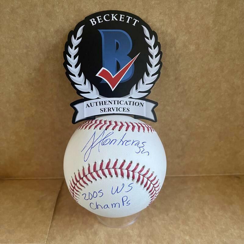 JOSE CONTRERAS 2005 WS CHAMPS WHITE SOX SIGNED M.L. BASEBALL BECKETT WITNESS