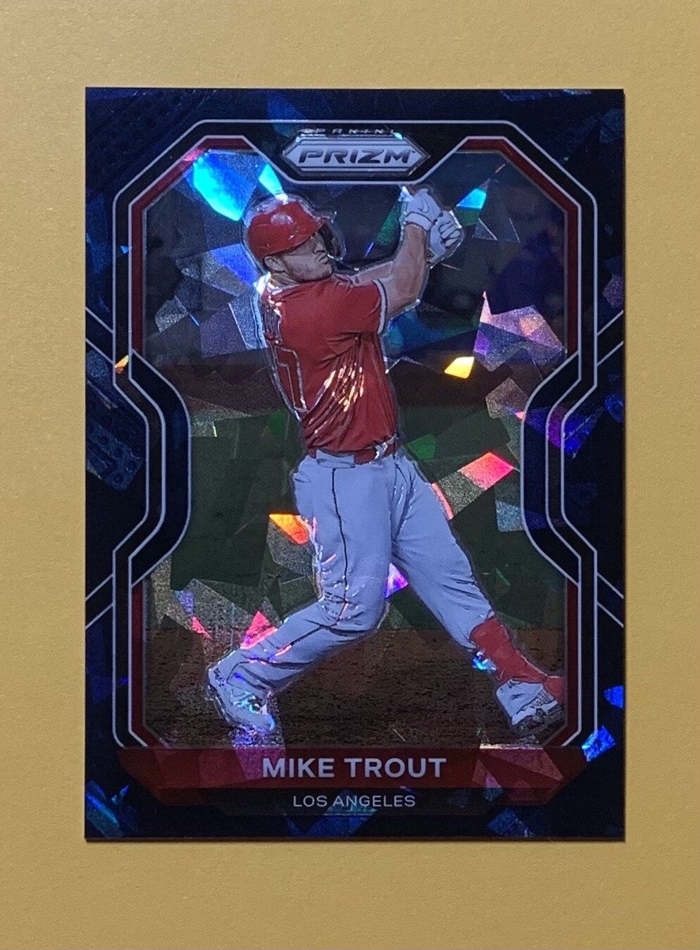 2021 PANINI PRIZM MIKE TROUT BLUE CRACKED ICE /25 #173 ANGELS
