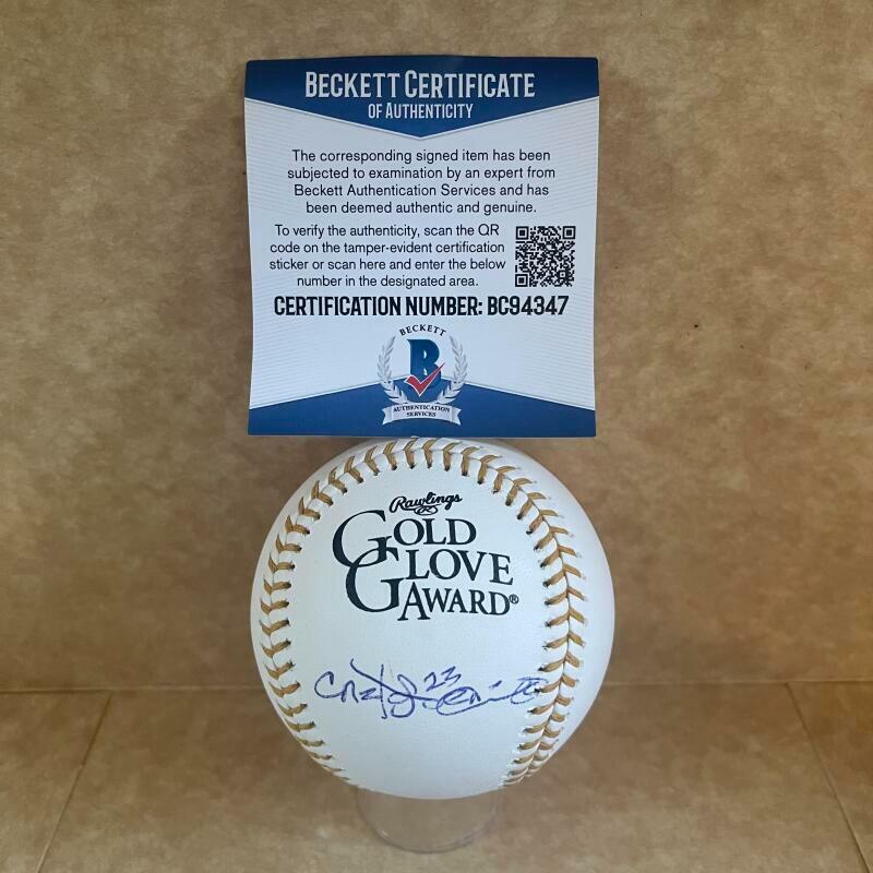 CARLOS PENA TAMPA BAY RAYS SIGNED AUTO GOLD GLOVE BASEBALL BAS BC94347