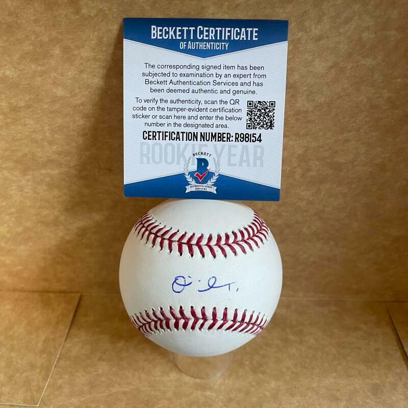 OSIRIS JOHNSON MIAMI MARLINS ROOKIE YEAR SIGNED AUTO M.L. BASEBALL BAS R98154