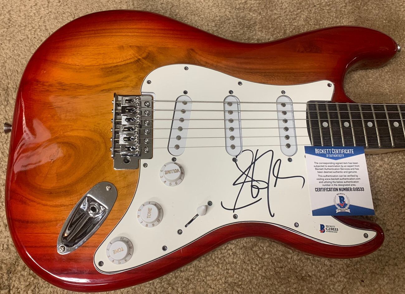Steven Tyler Aerosmith Signed Autographed Electric Guitar Beckett BAS Certified