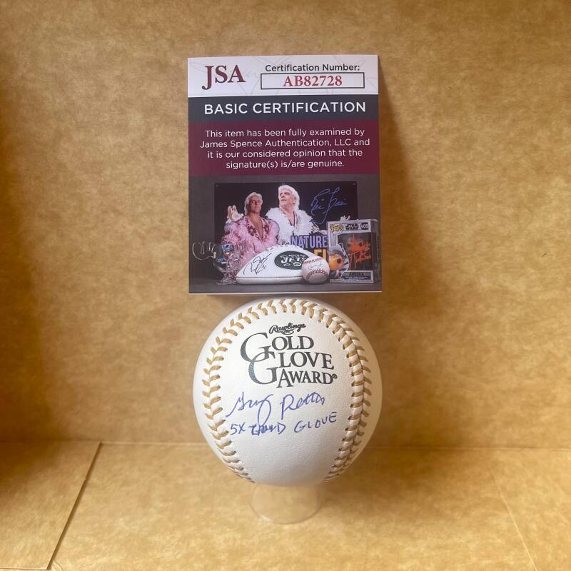 GARY PETTIS 5X GOLD GLOVE SIGNED AUTOGRAPHED GOLD GLOVE BASEBALL JSA AB82728