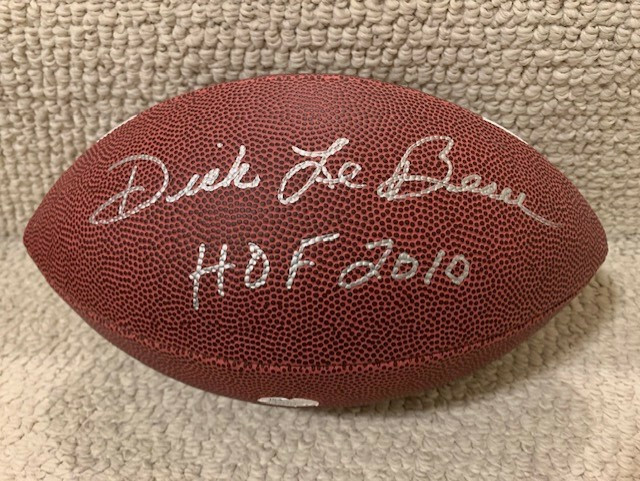 DICK LEBEAU SIGNED FULL SIZE BADEN FOOTBALL LIONS HOF INSCRIPTION JSA