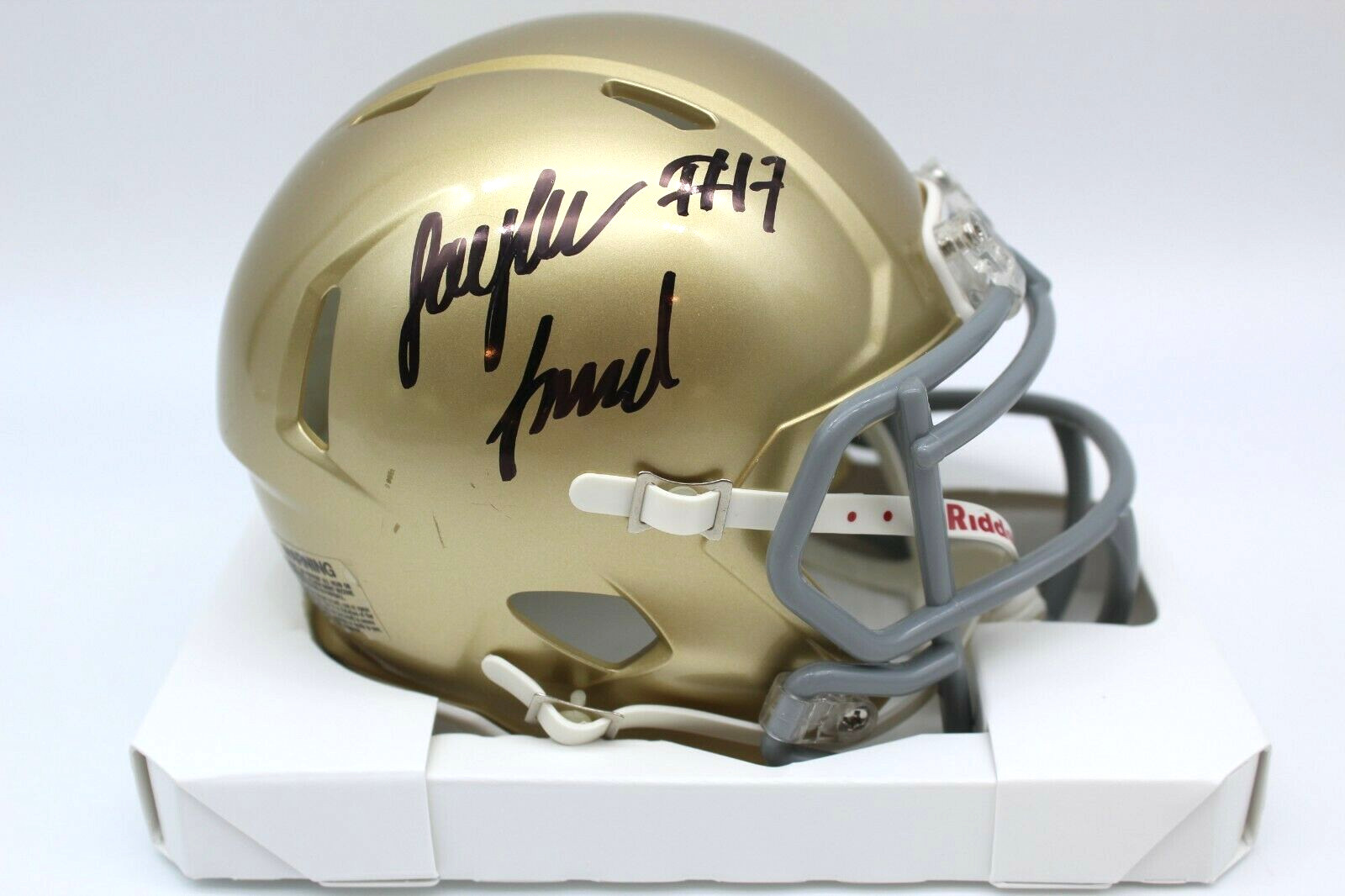 Jaylen Sneed Signed Notre Dame Fighting Irish Mini Football Helmet w/JSA COA