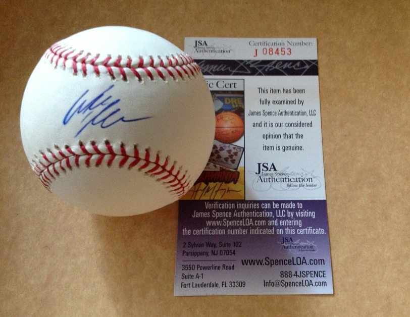 WIL MYERS TAMPA BAY RAYS R.O.Y. SIGNED AUTOGRAPHED BASEBALL JSA J08453