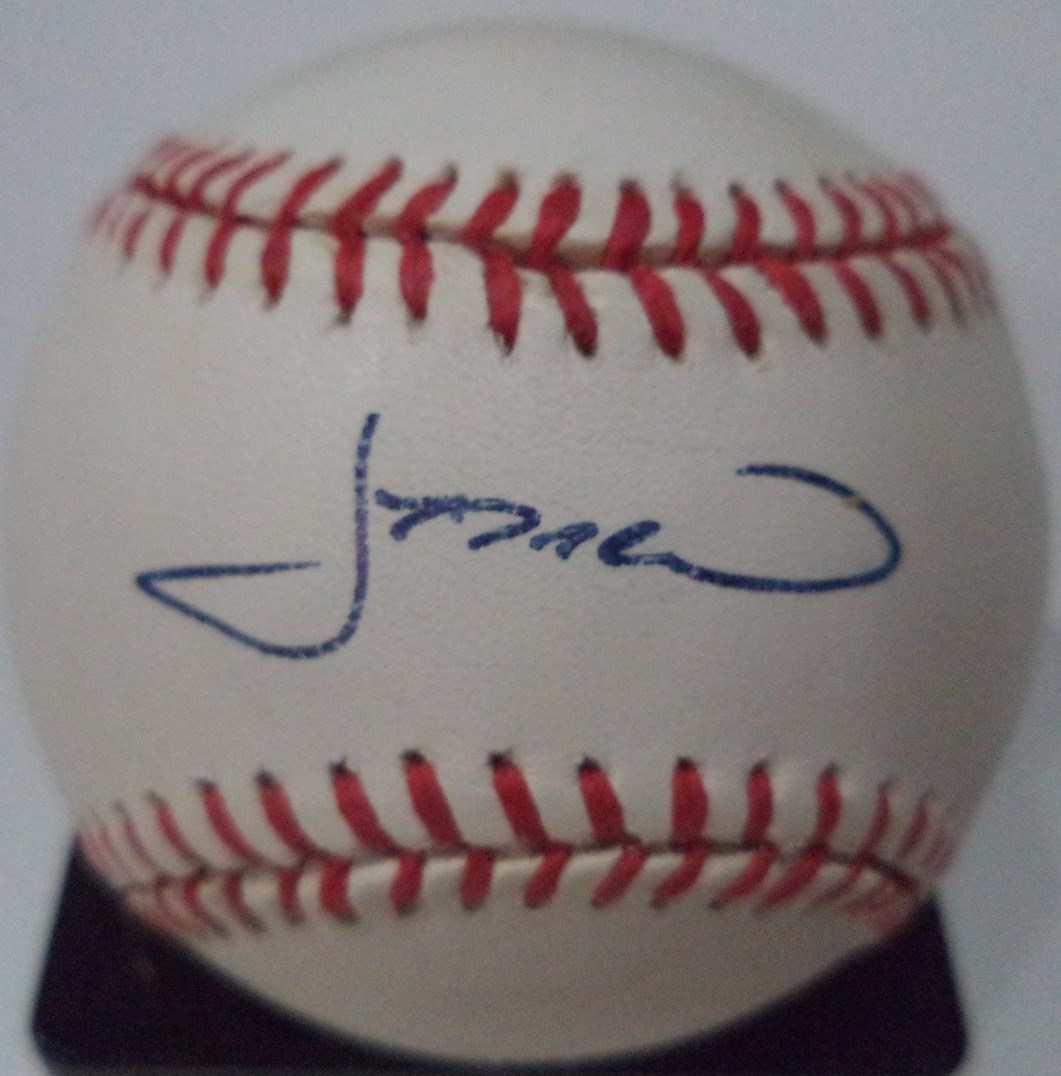J.D. DREW CARDINALS/BRAVES SIGNED AUTOGRAPHED N.L NATIONAL LEAGUE BASEBALL W/COA