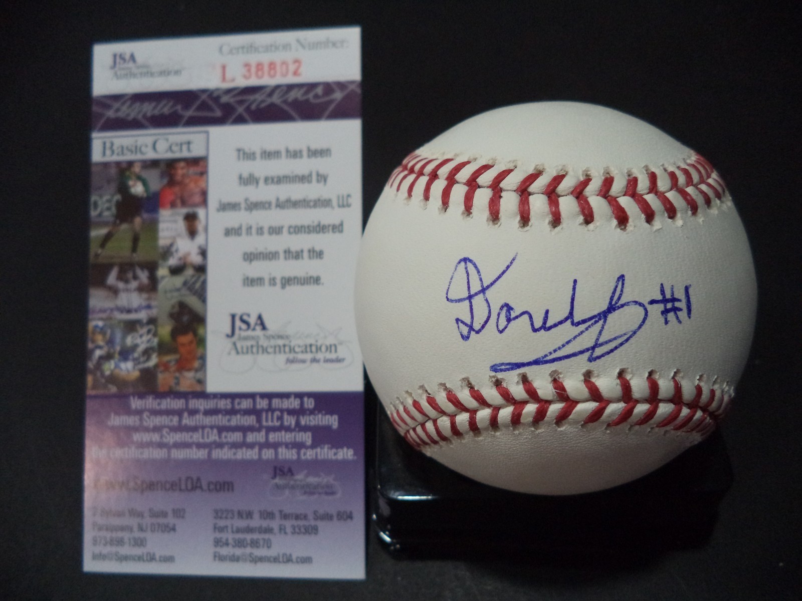 DANNY CARBONELL SF GIANTS SIGNED AUTOGRAPHED ROMLB BASEBALL JSA COA #L38802
