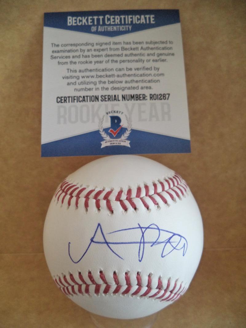 ADRIAN RONDON TAMPA BAY RAYS ROOKIE YEAR SIGNED M.L BASEBALL BECKETT R01267
