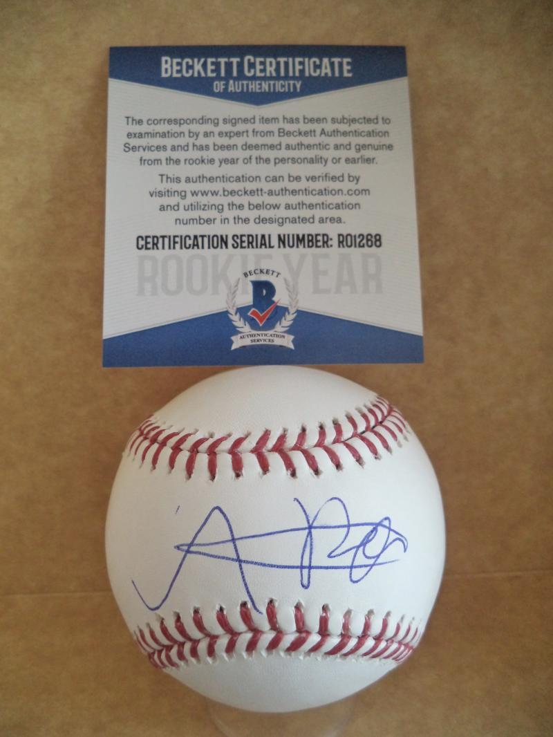 ADRIAN RONDON TAMPA BAY RAYS ROOKIE YEAR SIGNED M.L BASEBALL BECKETT R01268
