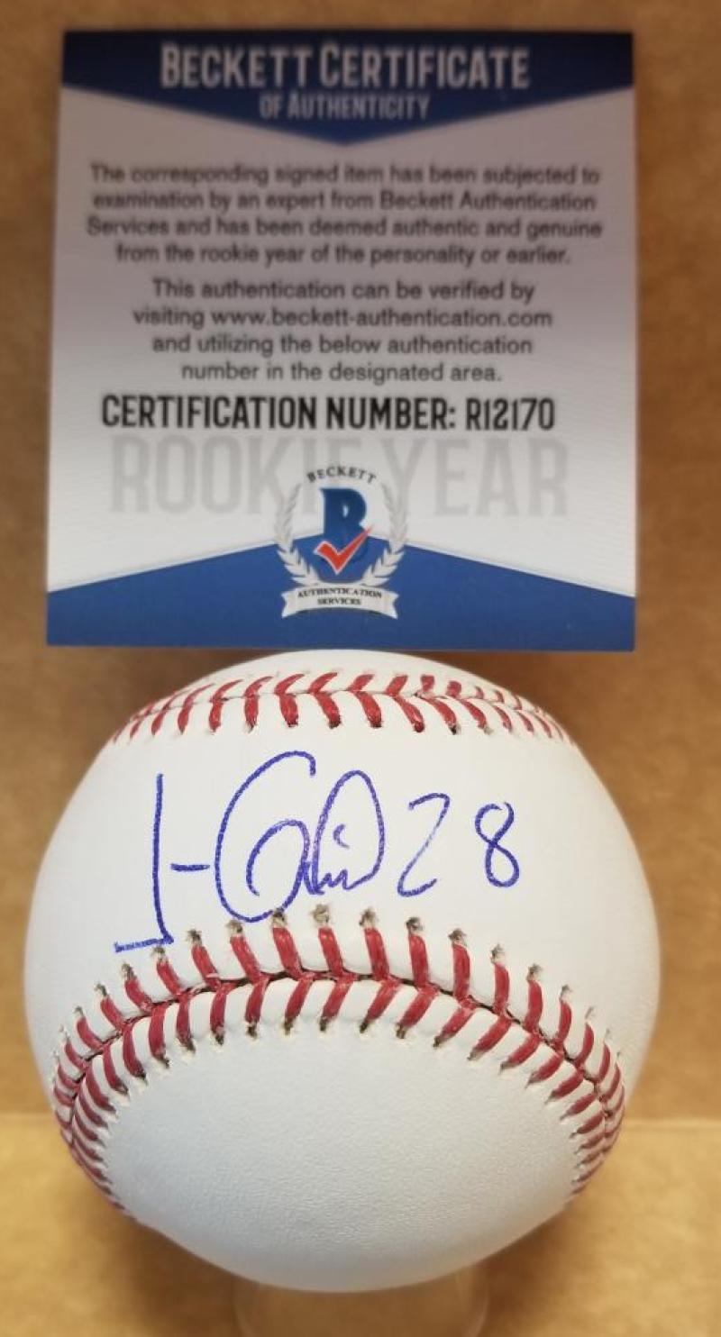 JORGE GUZMAN MIAMI MARLINS ROOKIE YEAR SIGNED AUTO M.L. BASEBALL BECKETT R12170
