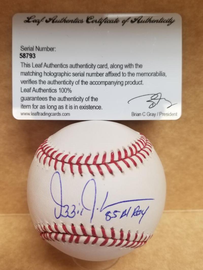 OZZIE GUILLEN 85 AL ROY LEAF SIGNED AUTOGRAPHED M.L. BASEBALL WITH COA
