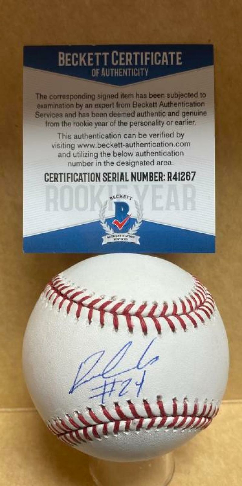 RONALDO HERNANDEZ TAMPA BAY RAYS ROOKIE YEAR SIGNED M.L. BASEBALL BECKETT R41267
