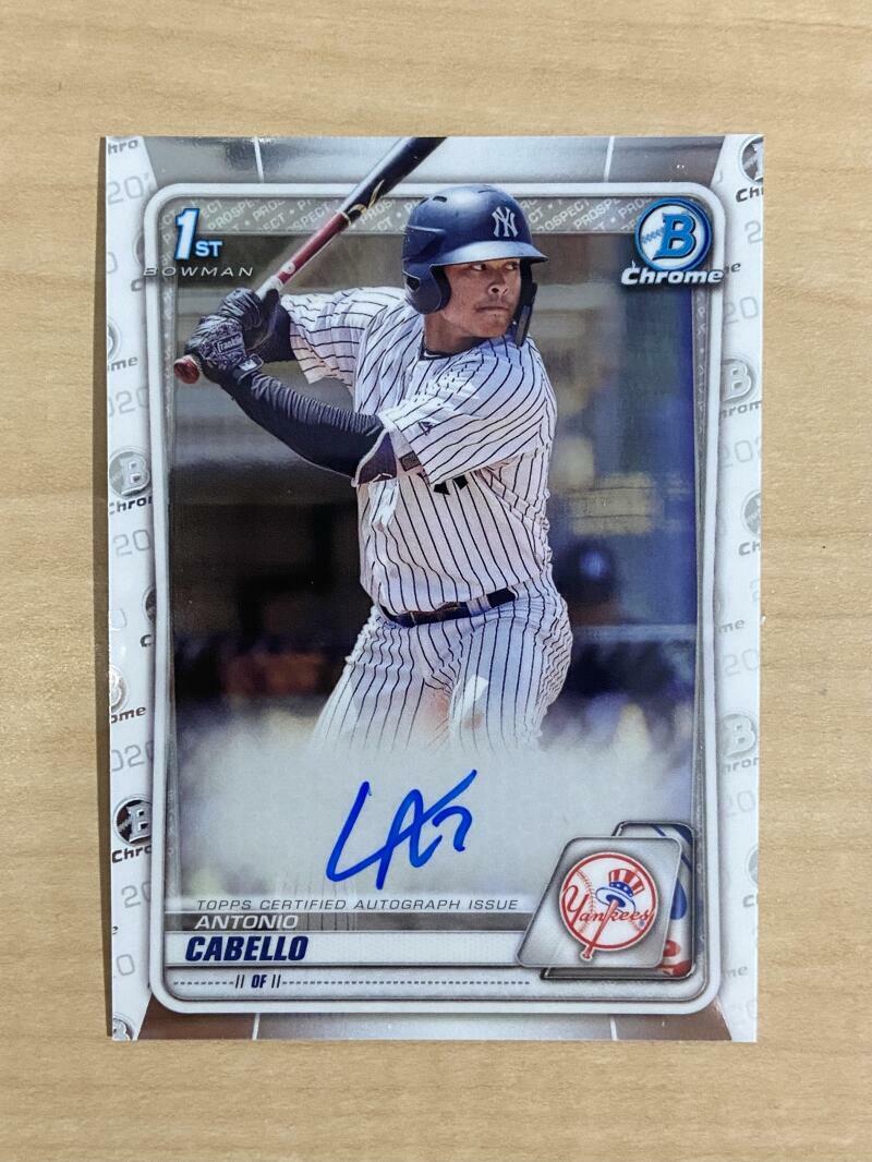 2020 BOWMAN CHROME PROSPECT AUTOGRAPH ANTONIO CABELLO 1ST BOWMAN YANKEES CPA-AC
