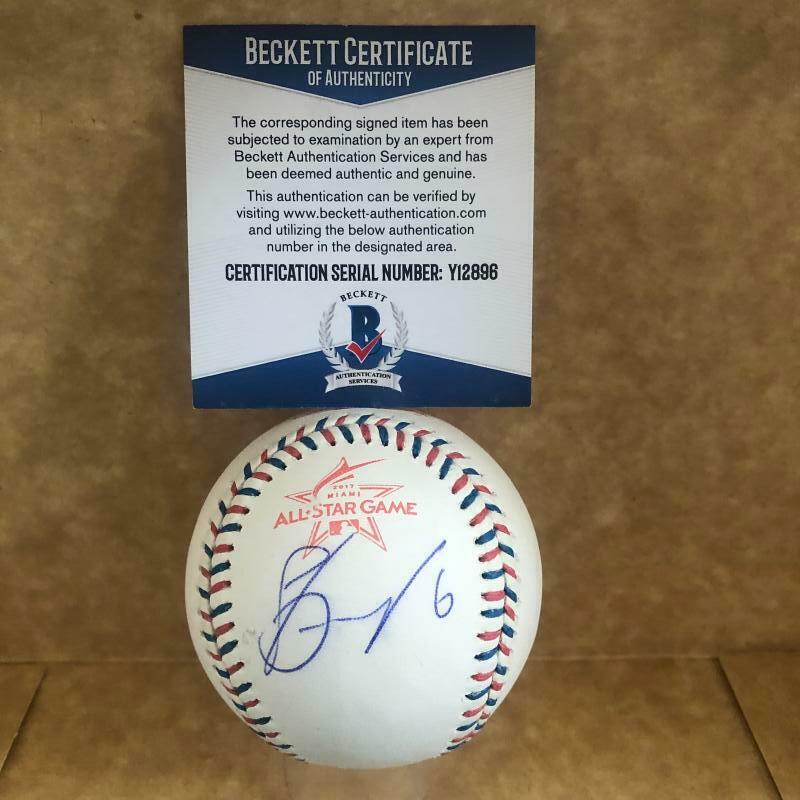 JONATHAN SCHOOP TWINS/ORIOLES SIGNED 2018 ALL STAR GAME BASEBALL BECKETT Y12896
