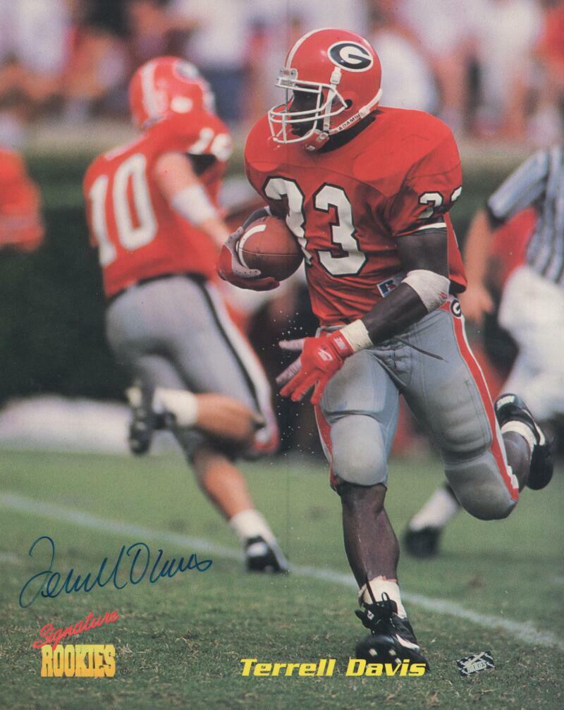 SIGNATURE ROOKIES TERRELL DAVIS GEORGIA BULLDOGS SIGNED AUTOGRAPHED W/ COA