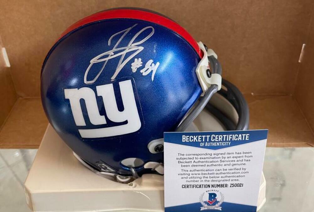 TIM CARTER NEW YORK GIANTS SIGNED AUTO MINI HELMET BECKETT Z50021