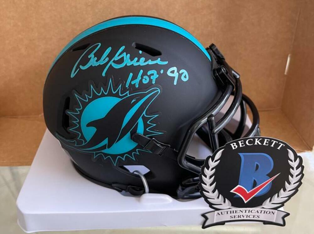 BOB GRIESE MIAMI DOLPHINS HOF 90 SIGNED ECLIPSE MINI HELMET BECKETT WITNESS