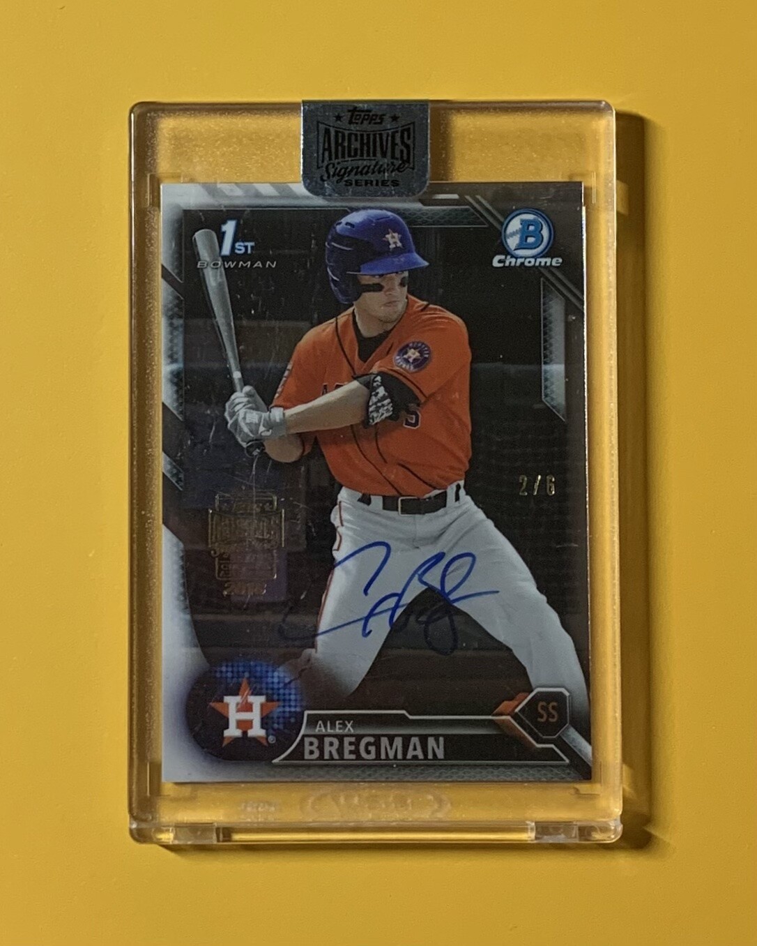 2018 TOPPS ARCHIVES SIGNATURE SERIES ALEX BREGMAN BOWMAN AUTO /6 #BCP4 ASTROS