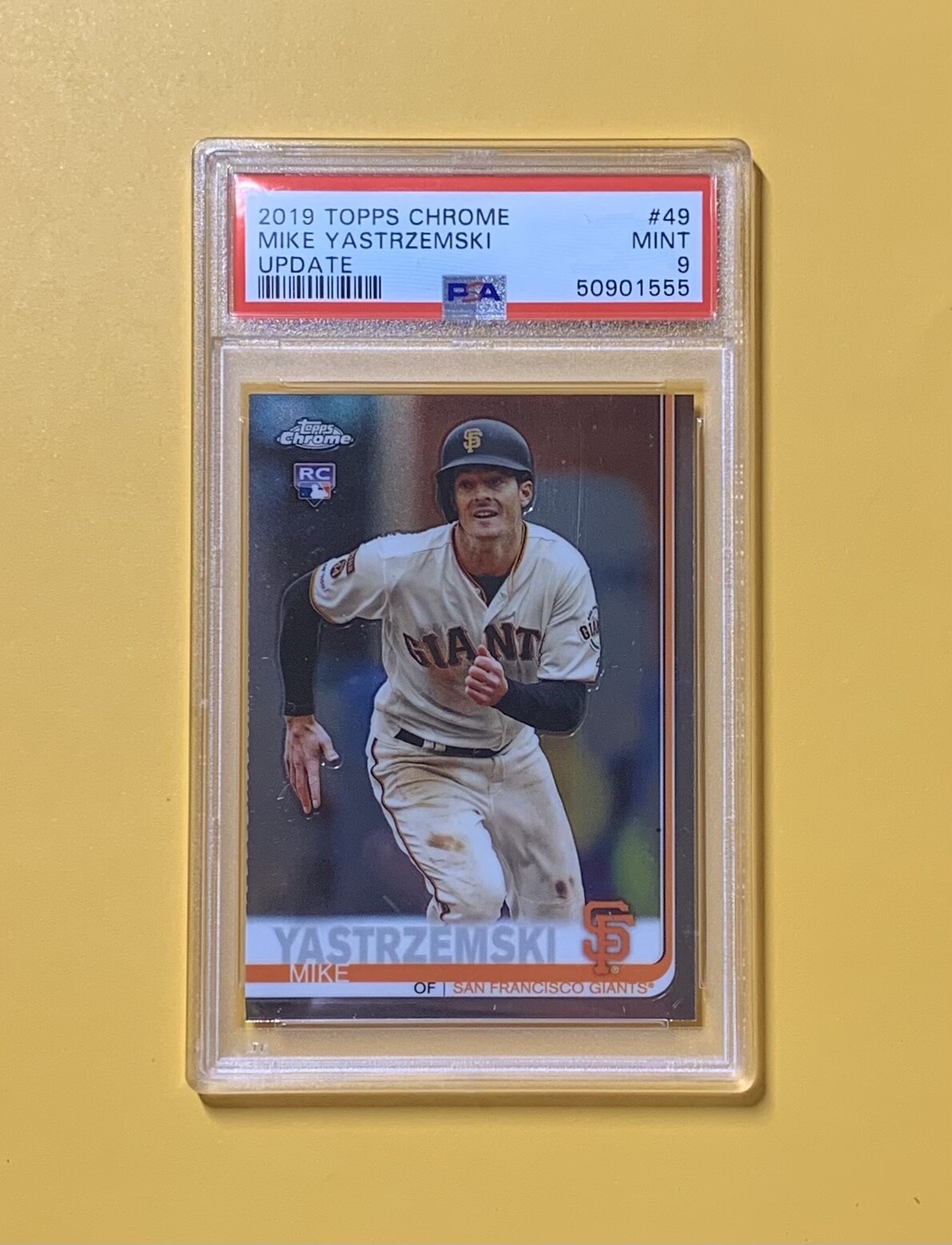 2019 TOPPS CHROME MIKE YASTRZEMSKI ROOKIE CARD #49 MINT PSA 9 GIANTS