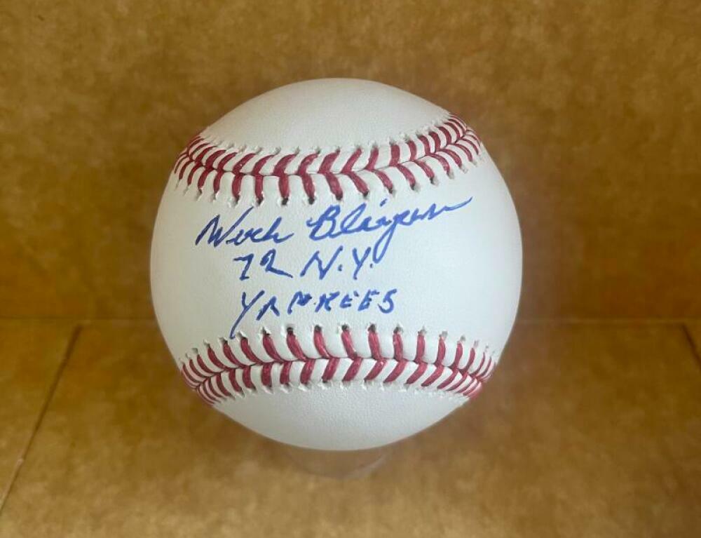 WADE BLASINGAME 72 NY YANKEES SIGNED AUTOGRAPHED M.L. BASEBALL JSA VV20992