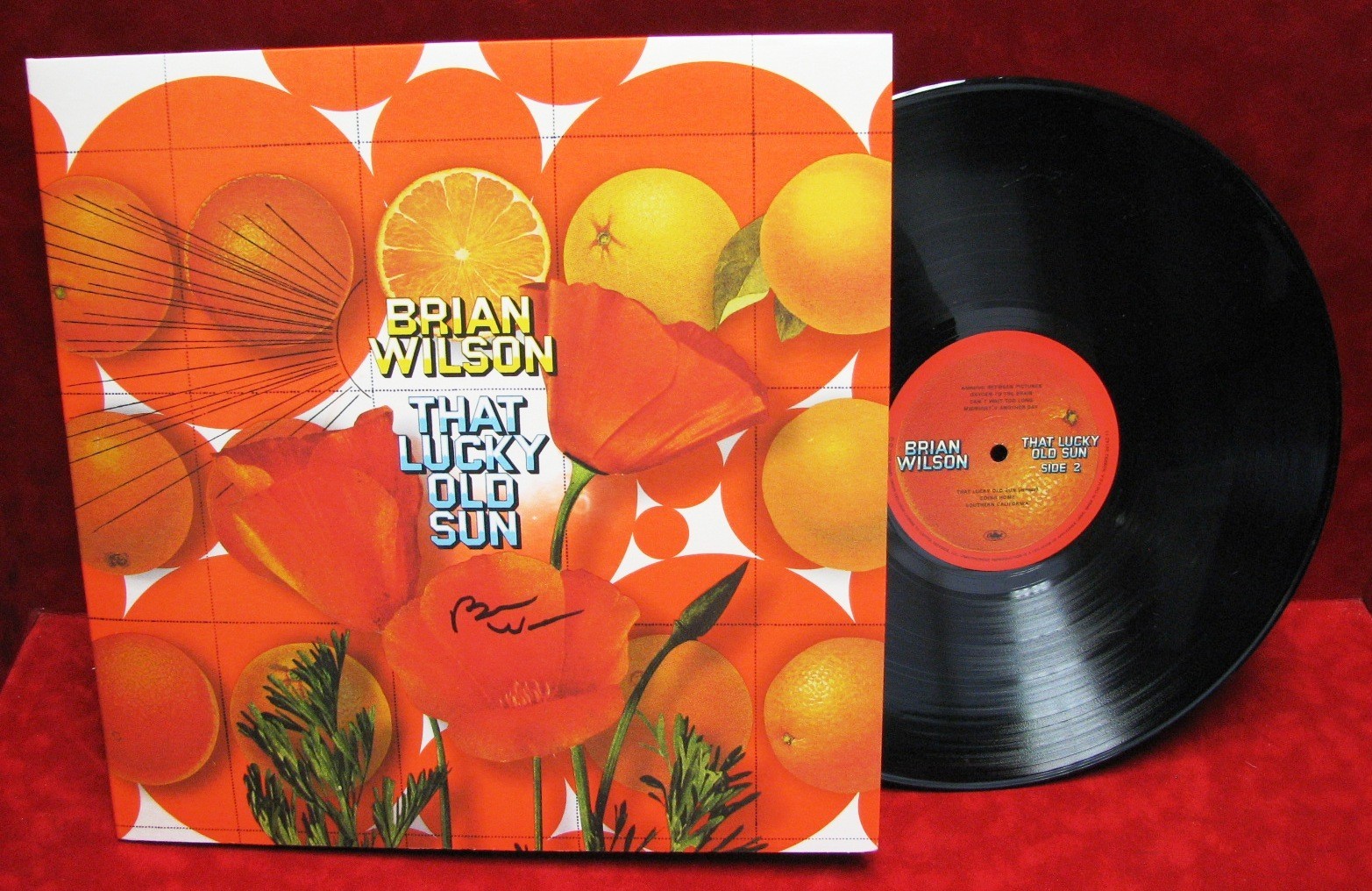 BRIAN WILSON Signed Autograph Record Vinyl LP That Lucky Old Sun Beach Boys JSA
