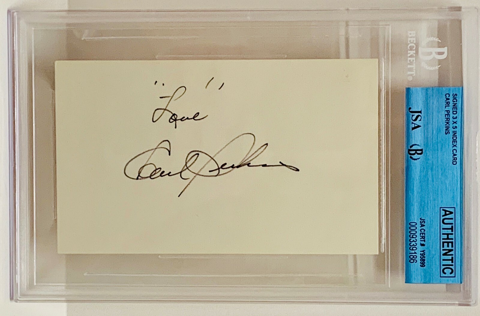 CARL PERKINS Signed Autograph Slabbed JSA Rock-a-Billy Blue Suede Shoes
