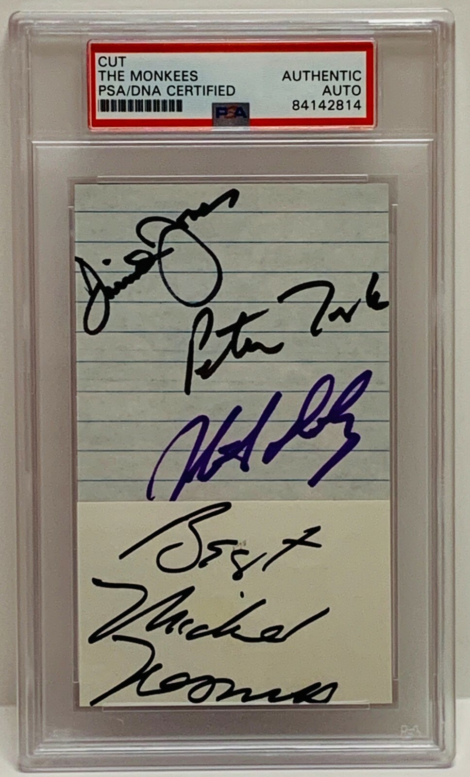 MONKEES JONES TORK DOLENZ NESMITH Signed Autograph Slabbed PSA Musicans
