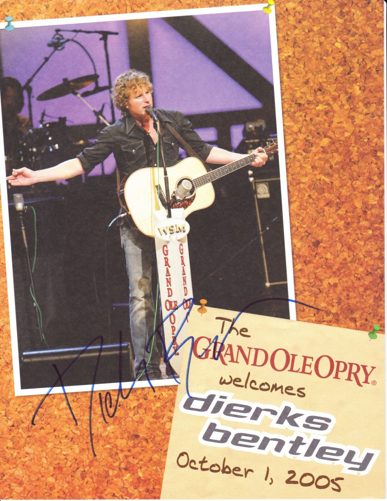 DIERKS BENTLEY Signed Autograph Grand Ole Opry Induction Program Country Music
