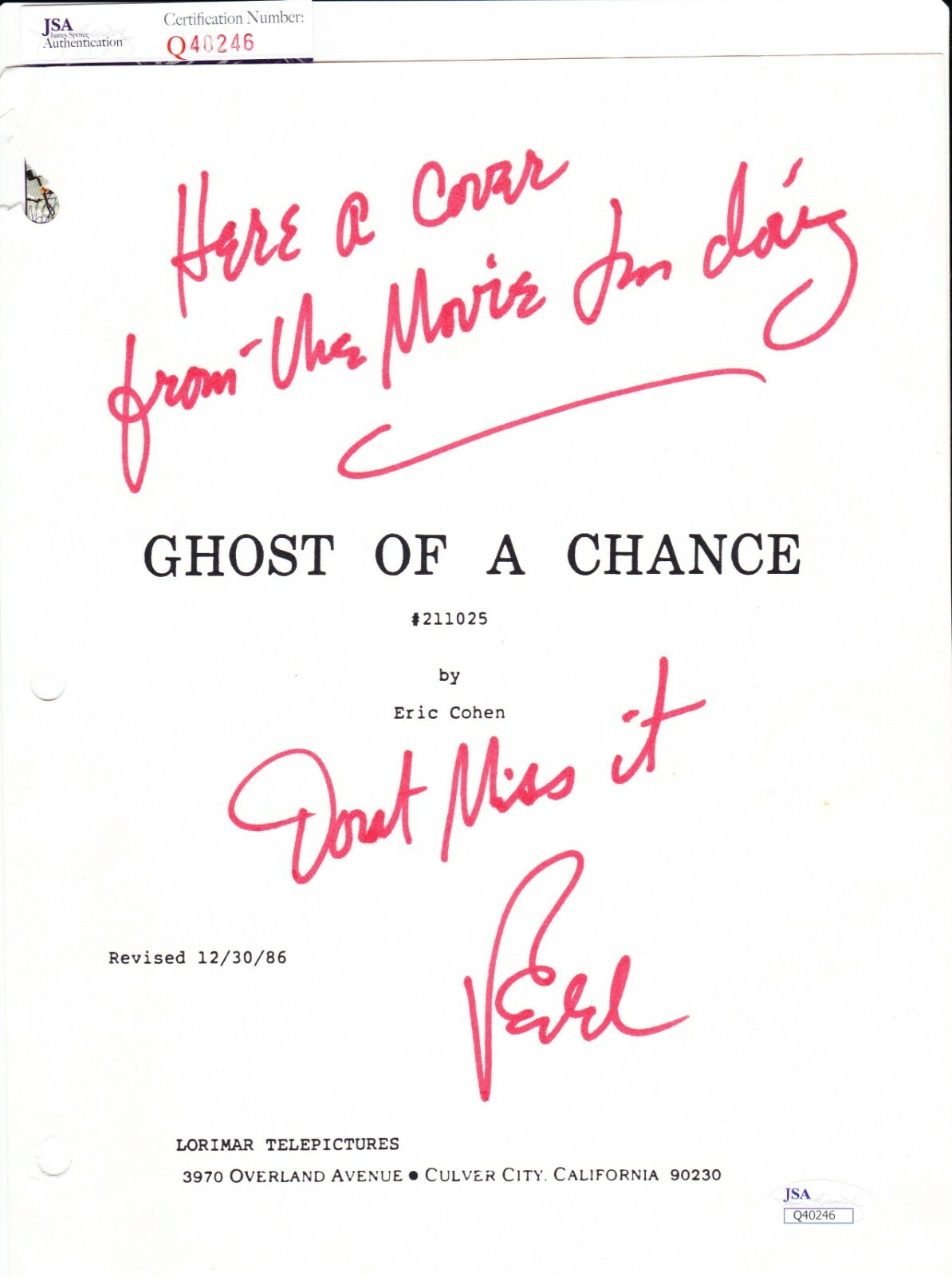 REDD FOXX Signed Autograph Script Cover 