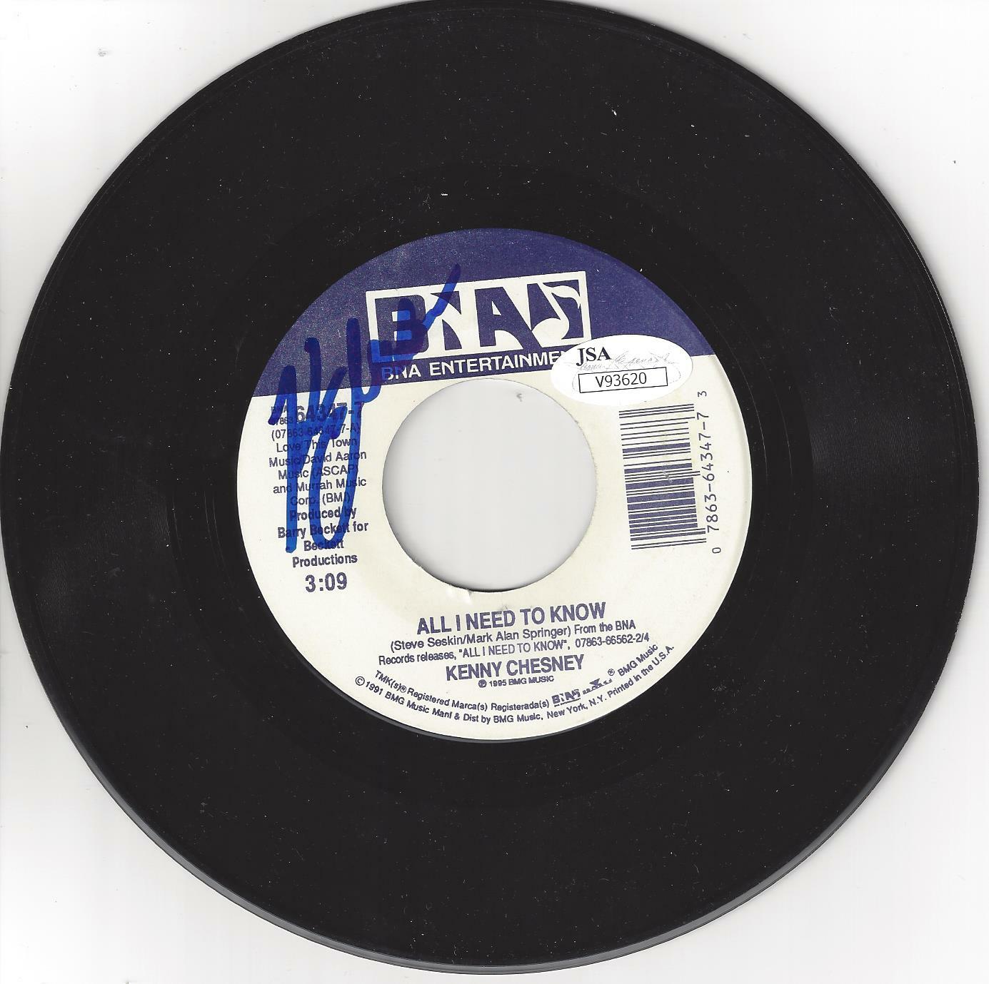 KENNY CHESNEY Signed Autograph 