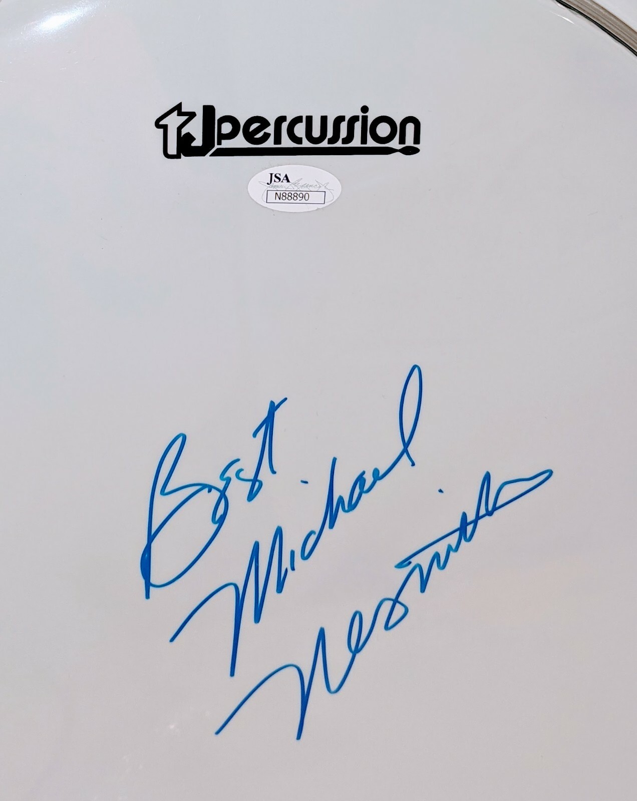 MICHAEL NESMITH Signed Autograph White Drumhead Blue Ink The Monkees JSA
