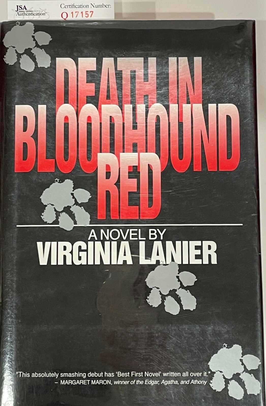 VIRGINIA LANIER SIGNED AUTOGRAPH 1ST ED BOOK “DEATH IN BLOODHOUND RED” JSA COLLECTIBLE MEMORABILIA