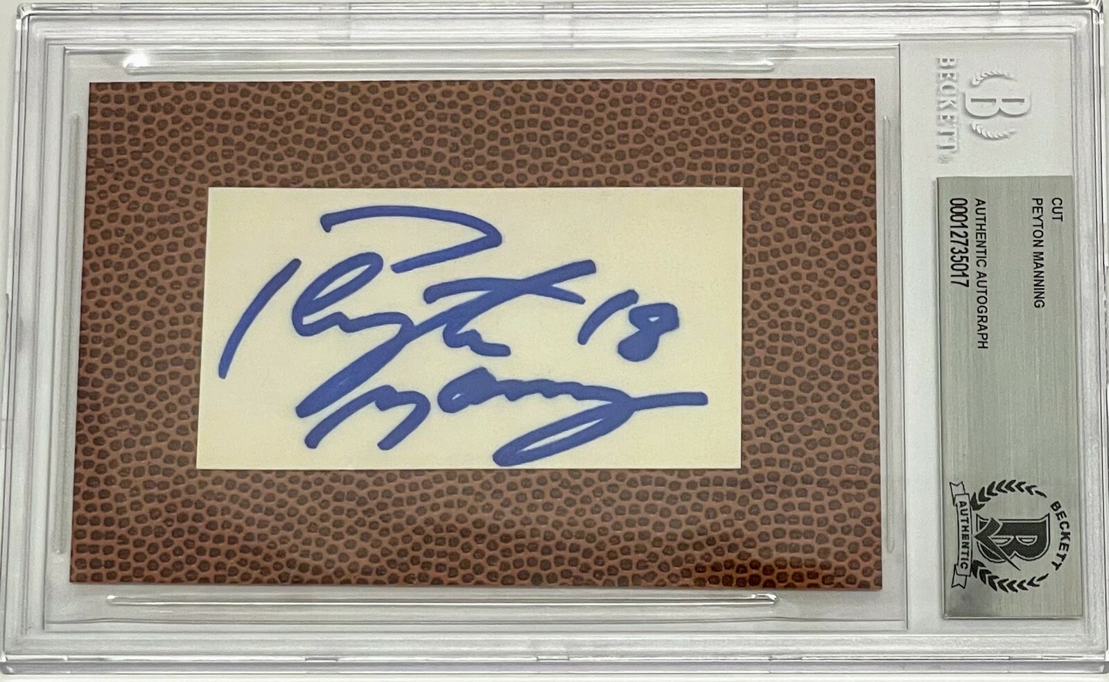 PEYTON MANNING Signed Autograph Encapsulated Cut Slabbed BAS
