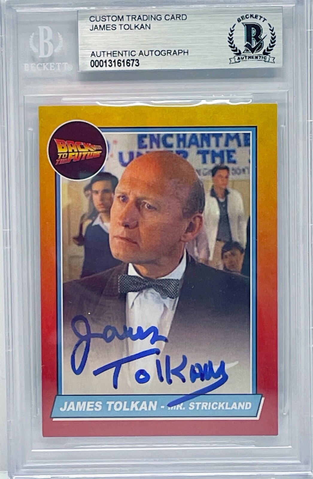 JAMES TOLKAN Signed Trading Card Slabbed Back to the Future Strickland Beckett
