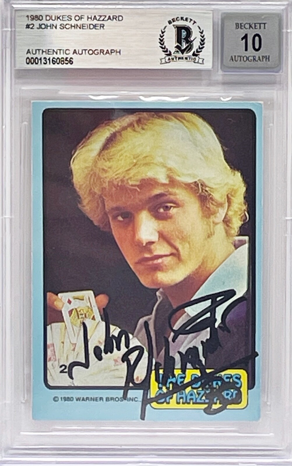 JOHN SCHNEIDER Signed Graded 10 Slabbed Encapsulated Dukes of Hazzard Beckett
