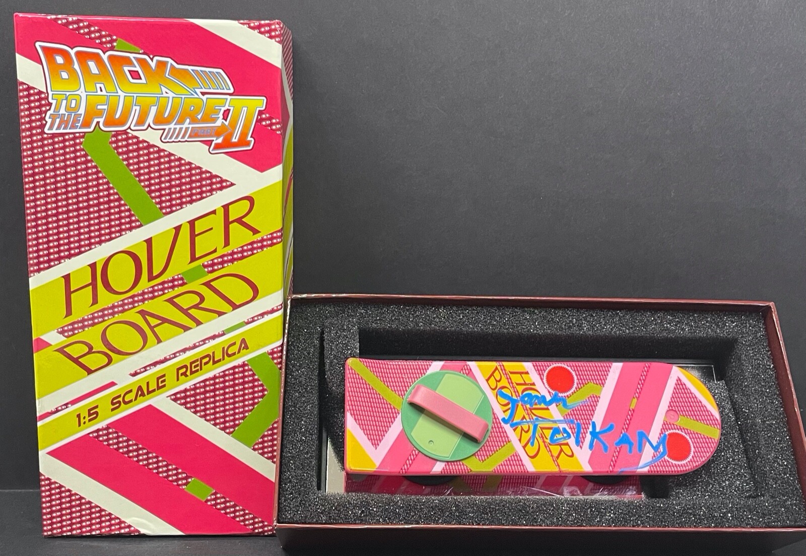 JAMES TOLKAN SIGNED AUTOGRAPH MINI HOVER BOARD BACK TO THE FUTURE JSA 50090 COLLECTIBLE MEMORABILIA