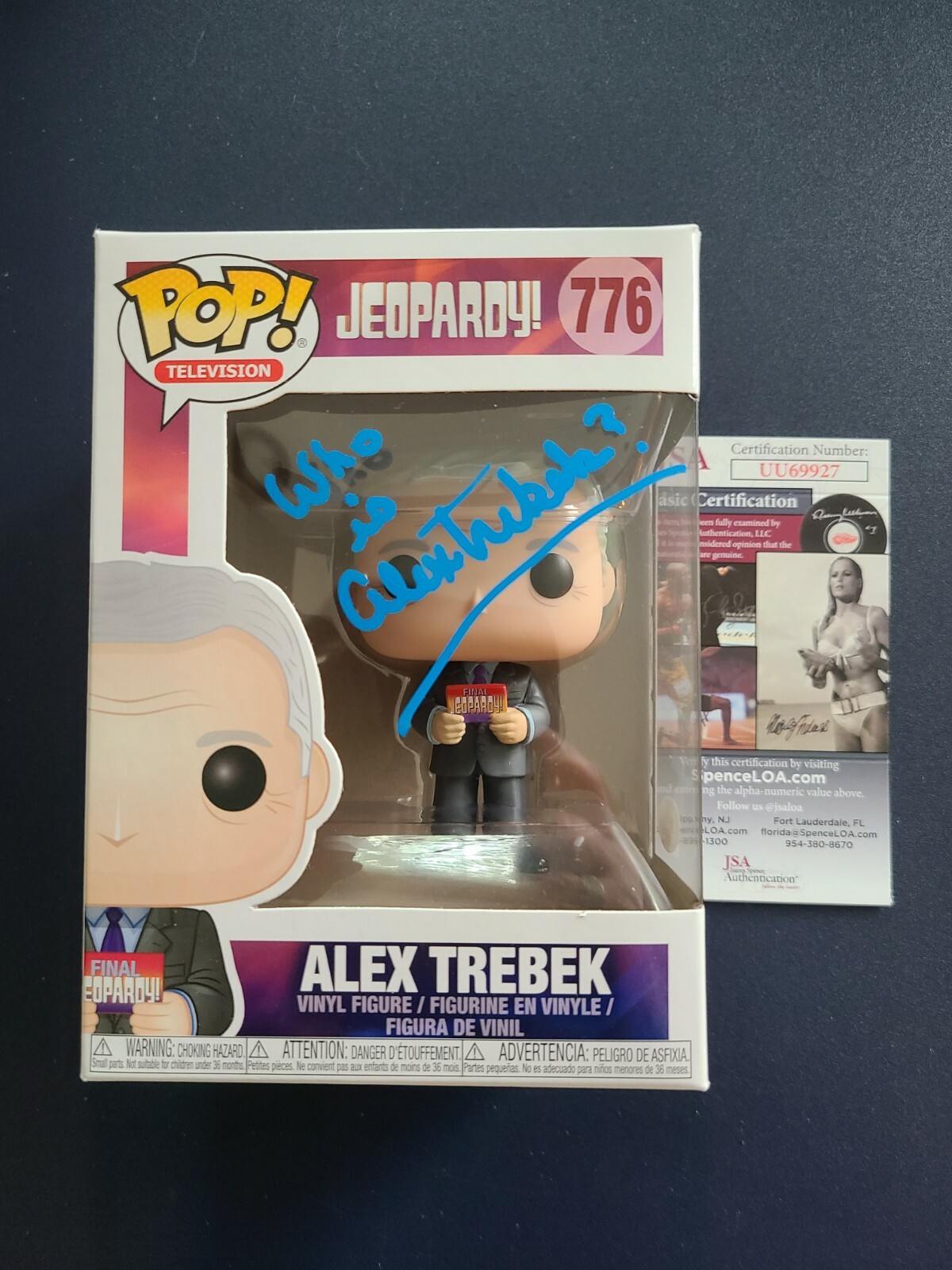 ALEX TREBEK signed #776 JEOPARDY Funko Pop! Figure JSA
