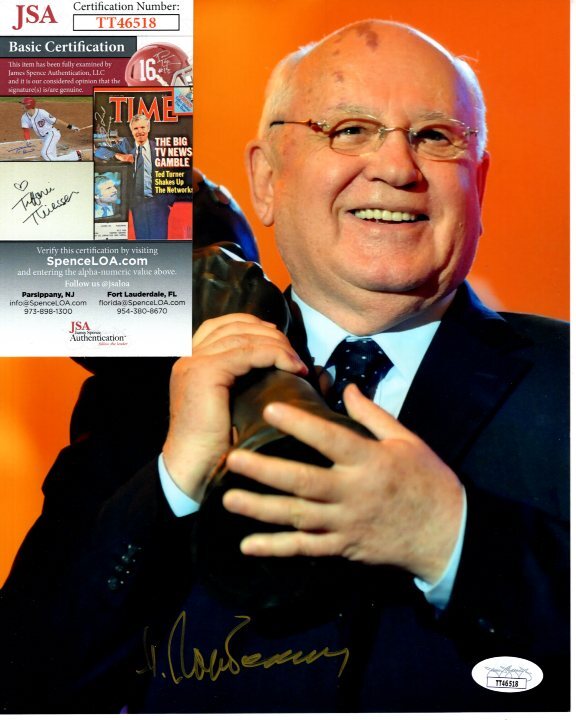 MIKHAIL GORBACHEV signed autographed 8x10 ENERGY GLOBE AWARD photo JSA