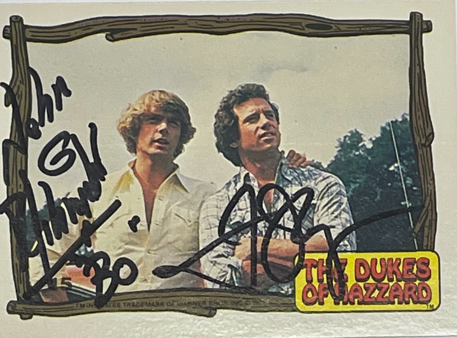 TOM WOPAT JOHN SCHNEIDER Signed Autograph DUKES OF HAZZARD Trading Card 241 JSA