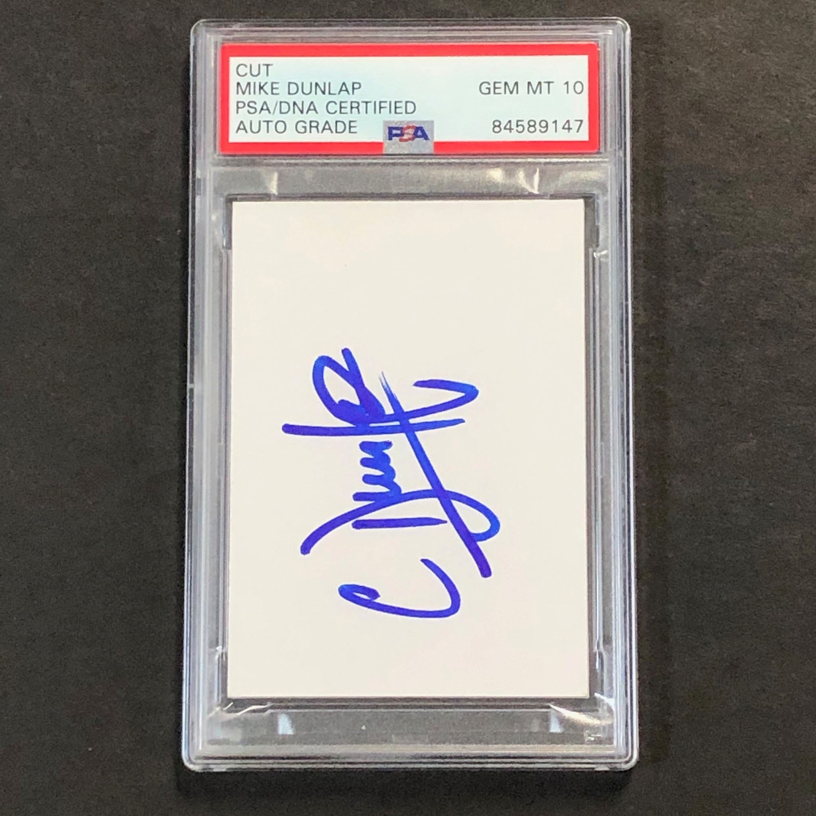 MIKE DUNLAP SIGNED CUT PSA/DNA AUTO 10 SLABBED AUTOGRAPHED BUCKS COLLECTIBLE MEMORABILIA