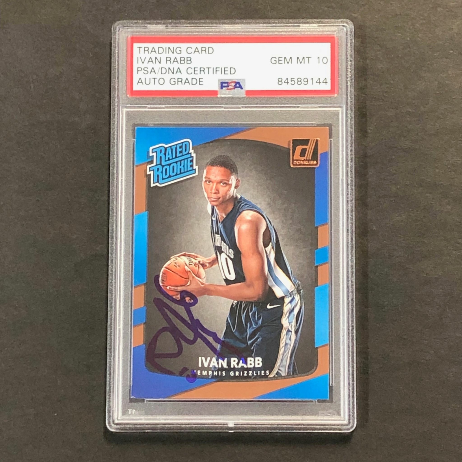 2017-18 Donruss Rated Rookie #156 Ivan Rabb Signed Card AUTO 10 PSA Slabbed RC G