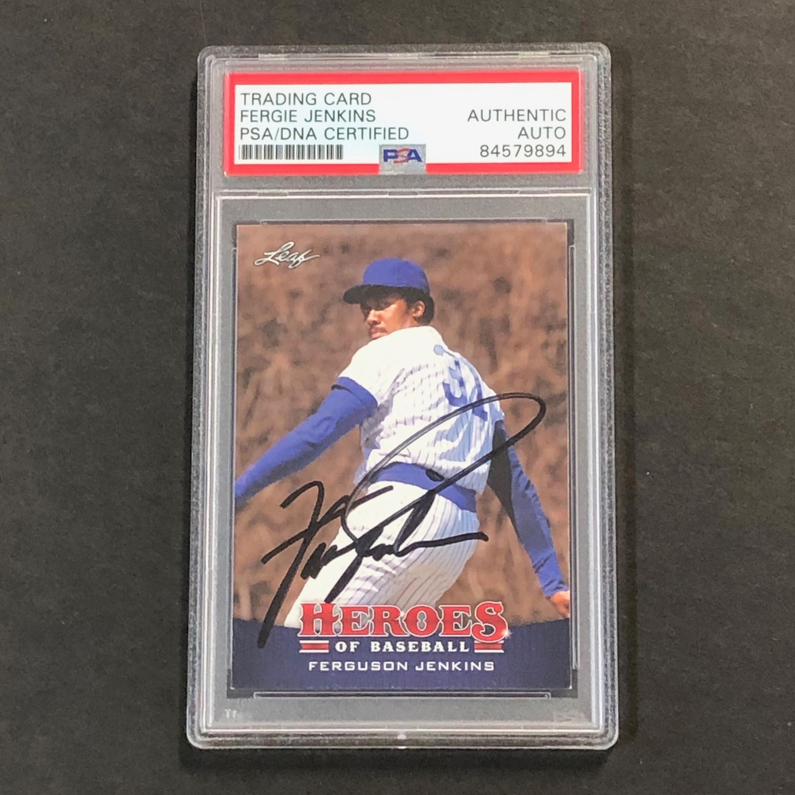 2015 Leaf Heroes of Baseball #20 Fergie Jenkins Signed Card AUTO PSA Slabbed Cub