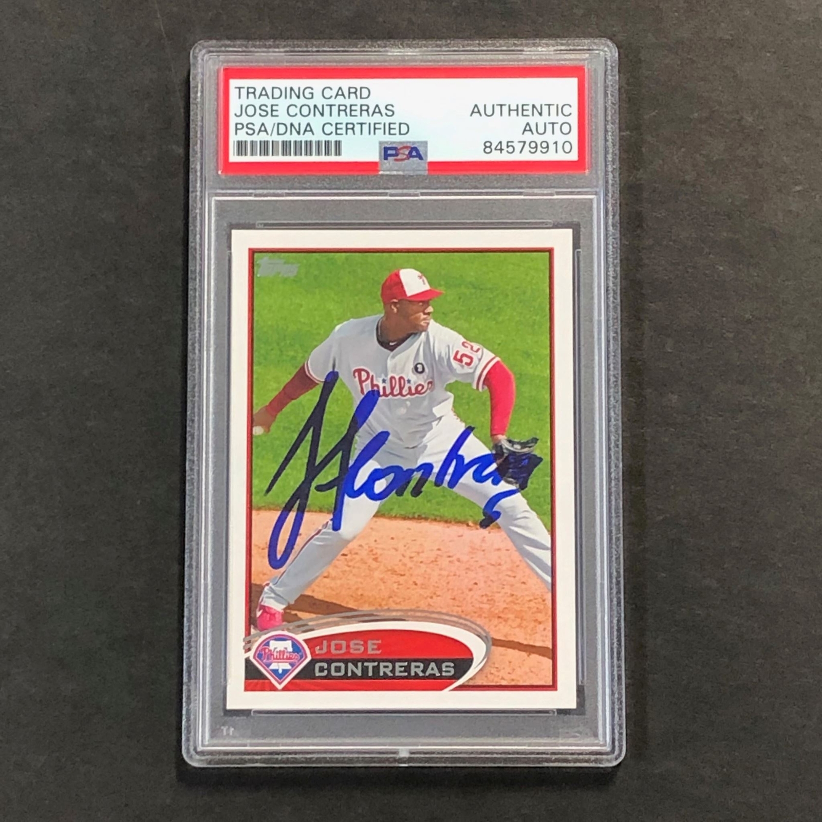 2012 TOPPS #634 Jose Contreras Signed Card PSA Slabbed Auto Phillies