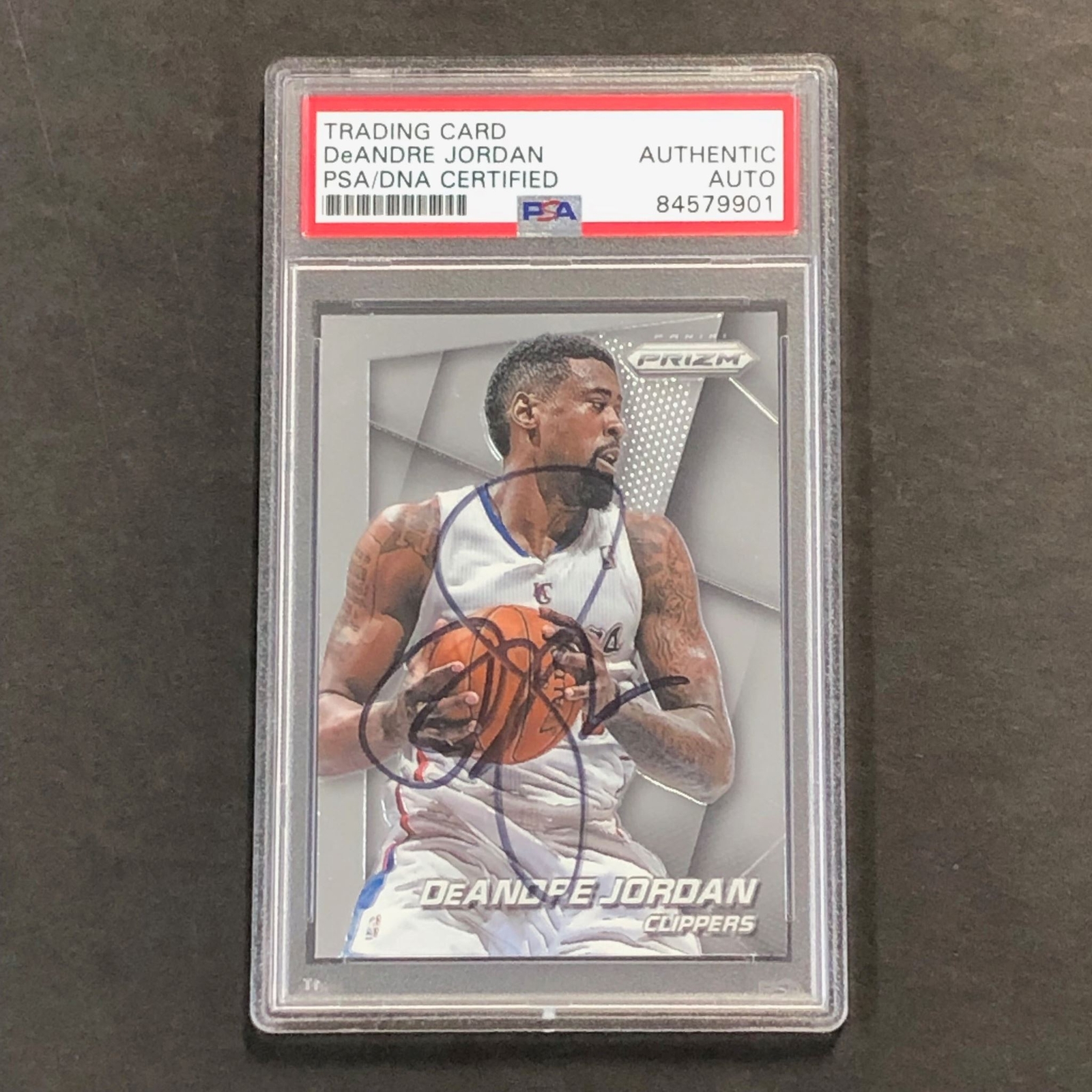 2014-15 Panini Prizm #41 Deandre Jordan Signed Card AUTO PSA Slabbed Clippers