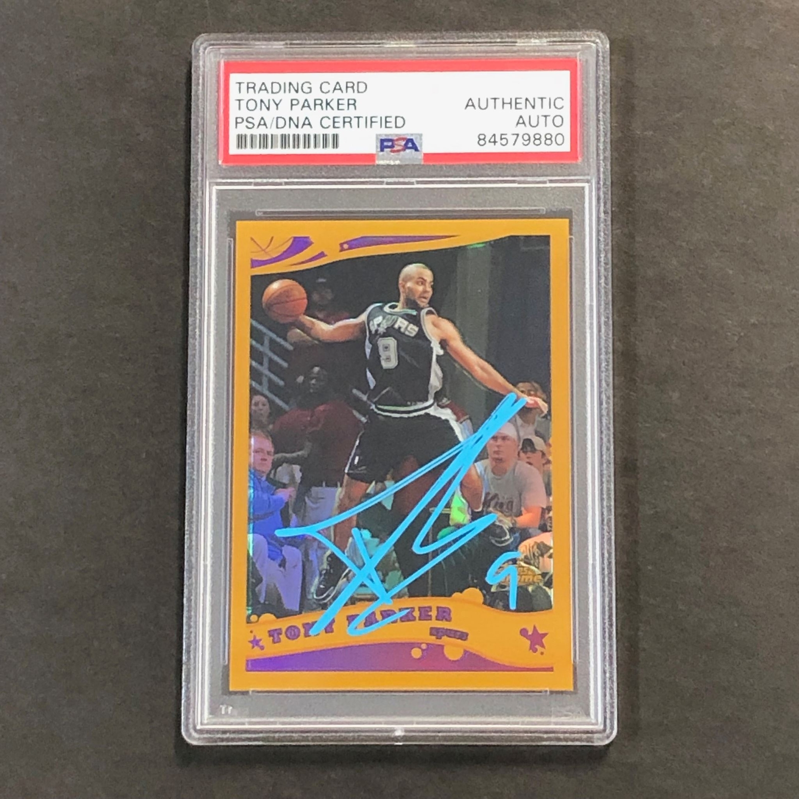 2005-06 TOPPS #122 TONY PARKER SIGNED CARD AUTO PSA SLABBED AUTOGRAPHED SPURS COLLECTIBLE MEMORABILIA