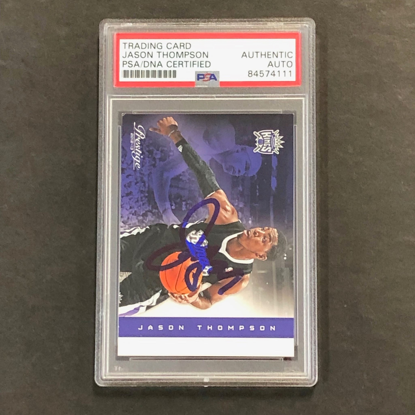 2012-13 Panini Prestige #129 Jason Thompson Signed Card AUTO PSA Slabbed Kings