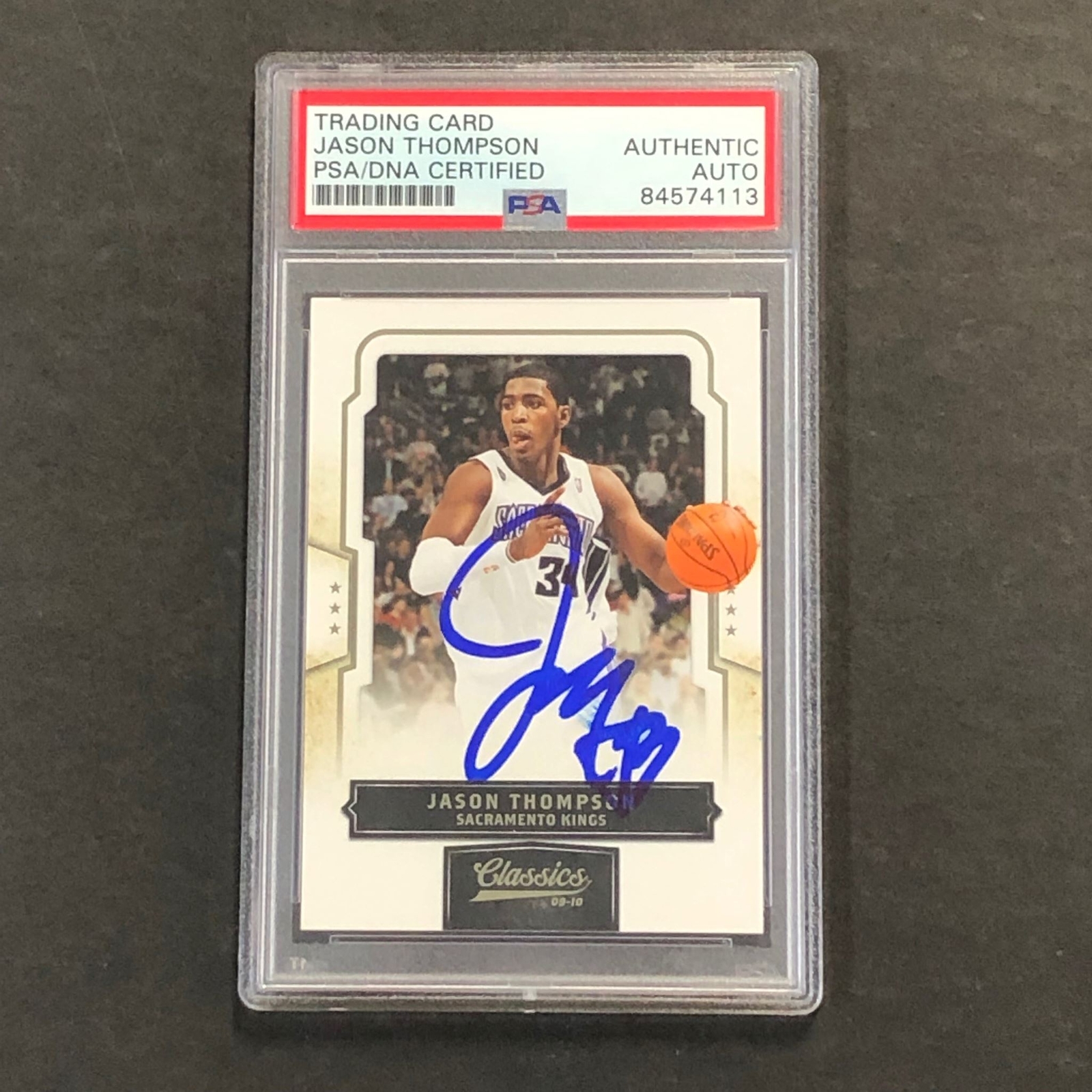 2009-10 Classics Basketball #100 Jason Thompson Signed Card AUTO PSA Slabbed Kin