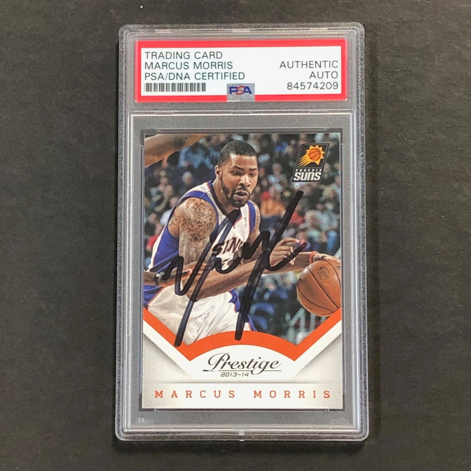2013-14 Panini Prestige #95 Marcus Morris Signed Card AUTO PSA Slabbed Suns