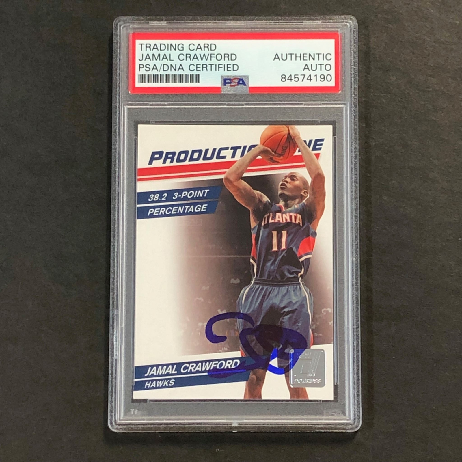 2010-11 Donruss Production Line #97 Jamal Crawford Signed Card AUTO PSA Slabbed