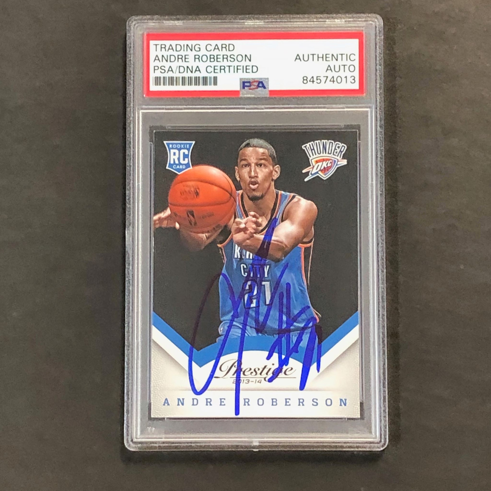 2013-14 Panini Prestige #186 Andre Roberson Signed Card AUTO PSA Slabbed RC Thun